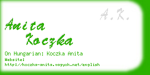 anita koczka business card